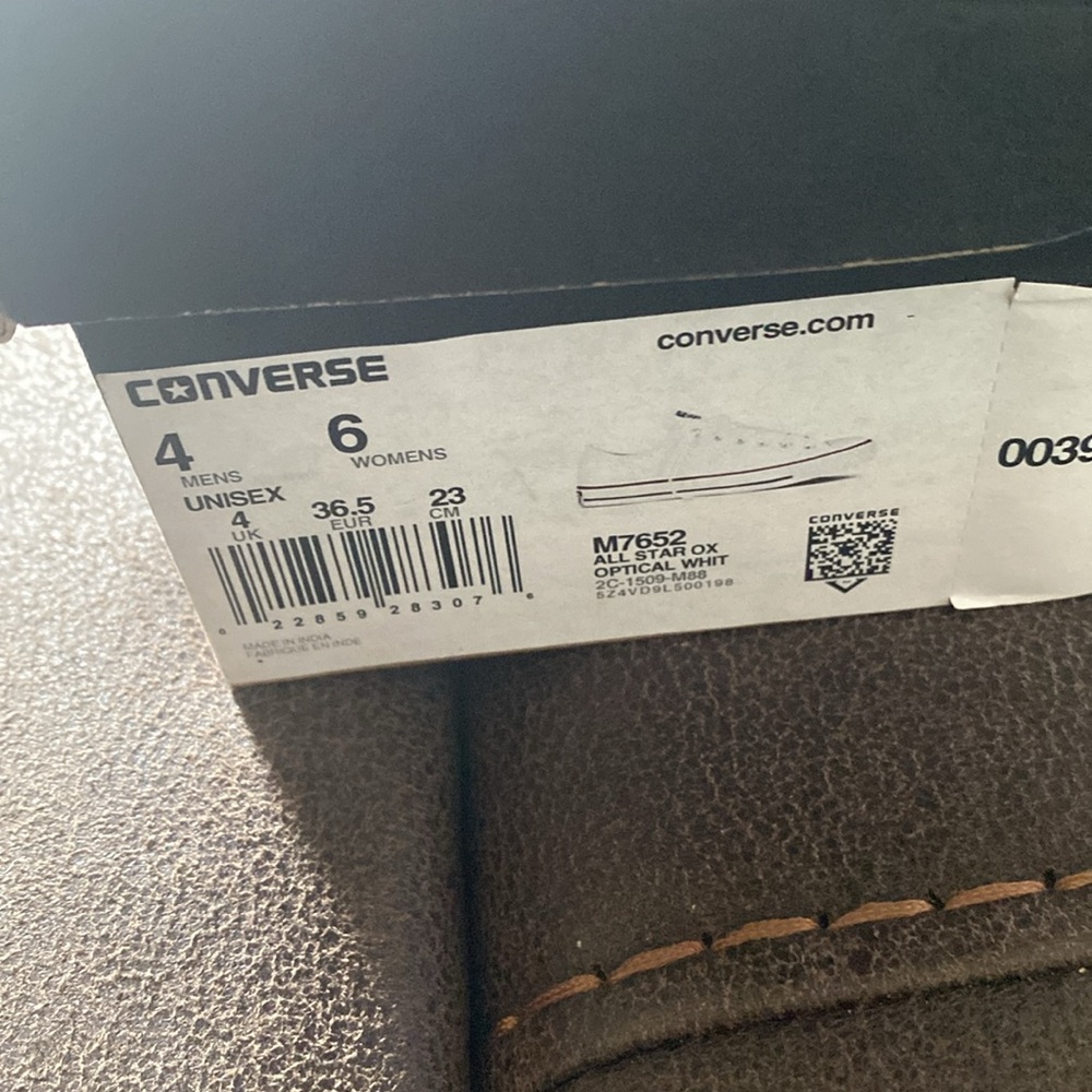 Brand new Converse Optical White Sneakers with Red Accents. - Picture 2 of 4